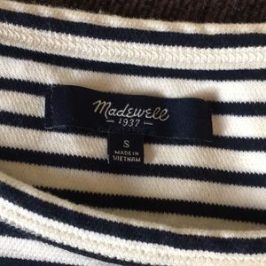 The Madewell Dockside Navy Stripe 100% cotton Short Sleeve “shirt” dress EUC!